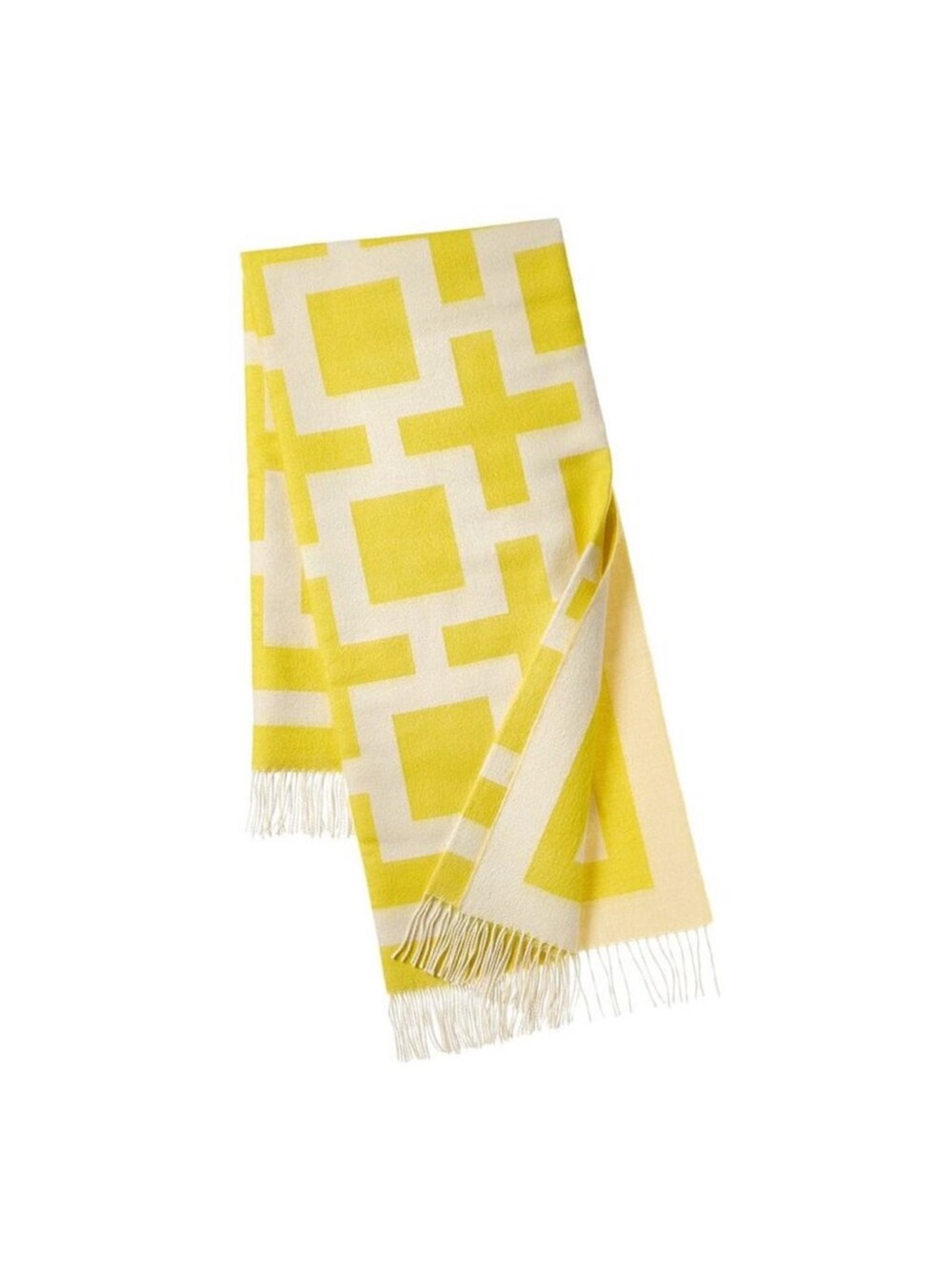 Jonathan Adler Nixon Baby Alpaca Throw Blanket Yellow 60x60 in